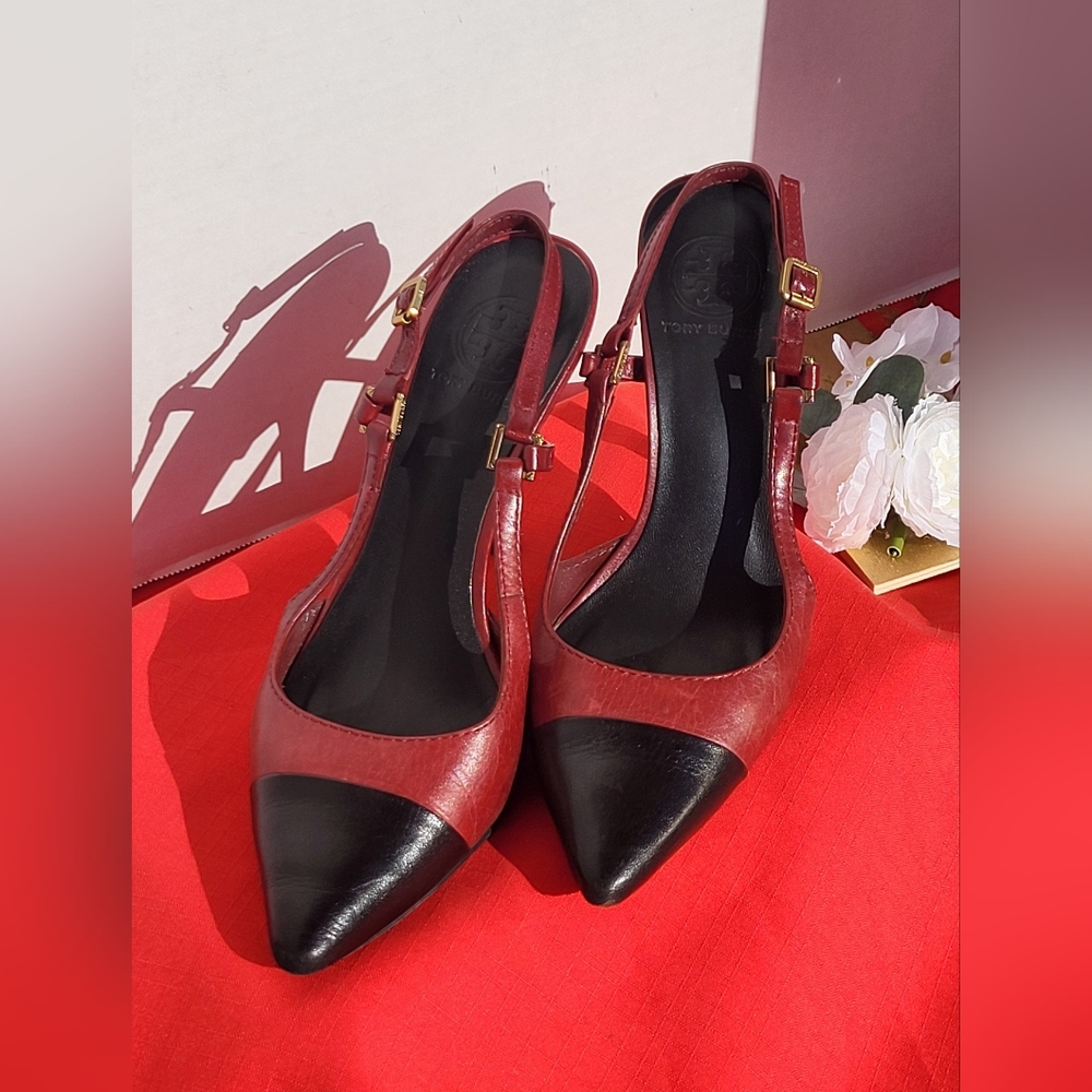 Tory Burch Felicity sling back heels size  8.5